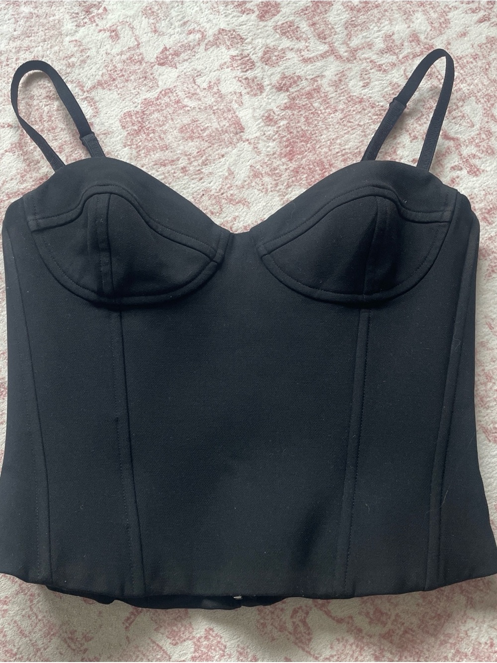 Aritzia Wilfred Black Bustier Top with Adjustable Straps